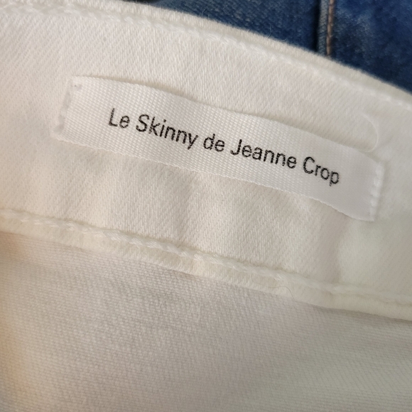 FRAME Le Skinny de Jeanne Crop White Denim Jeans Women's Size 31 Low Rise Skinny - Picture 12 of 14